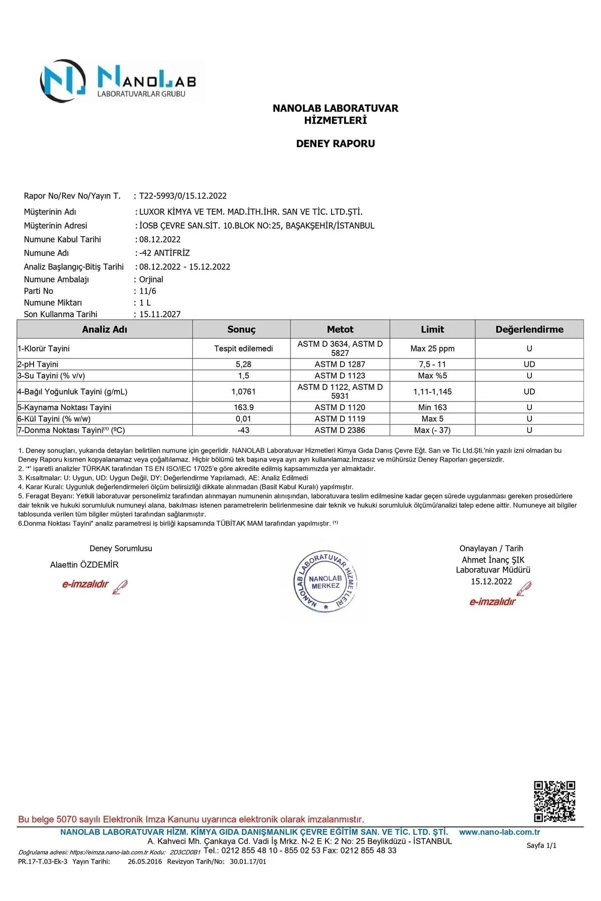 Luxor Kimya -42°C Antifriz 1.5 Lt Turuncu Konsantre görsel 2