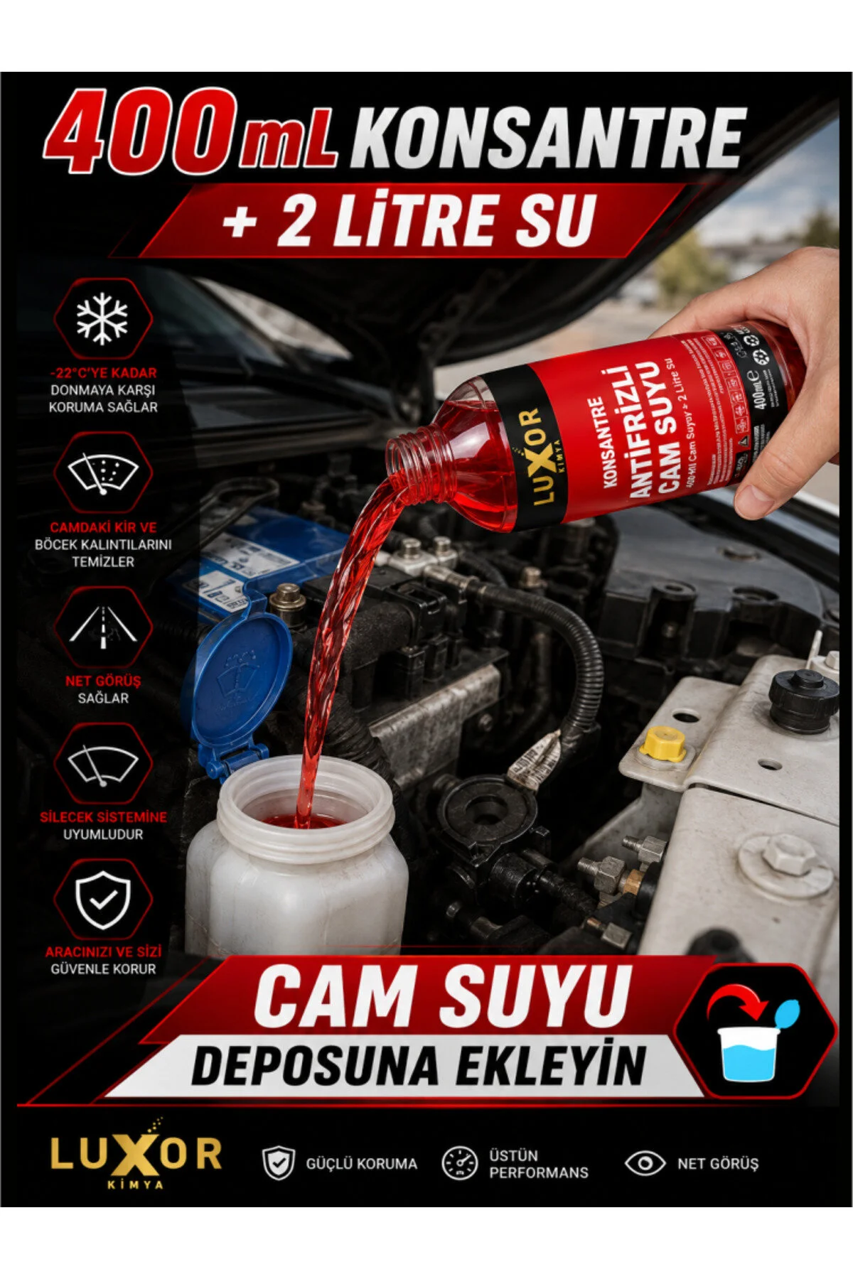 Antifrizli Konsantre Cam Suyu 400 ML görsel 2