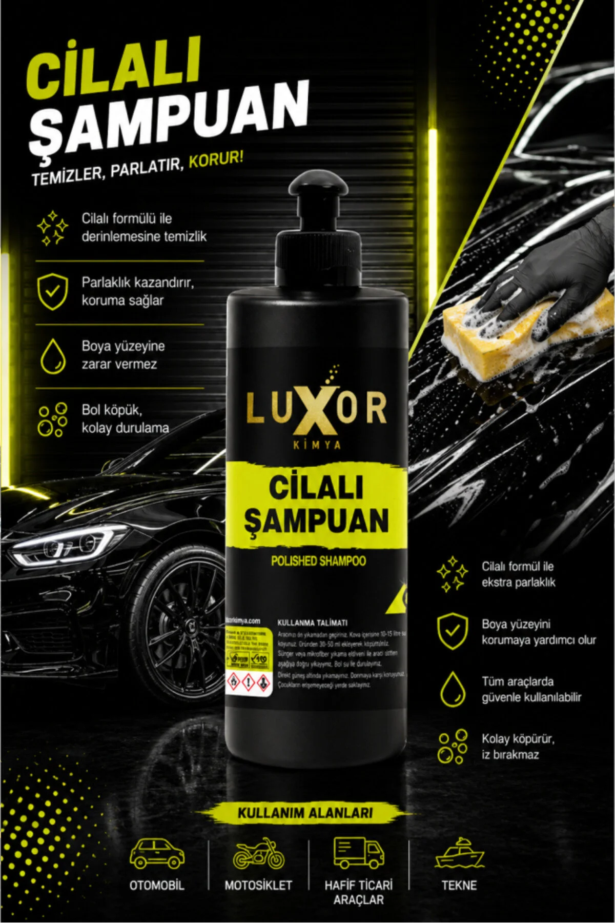 200 ML Cilalı Oto Şampuanı Oto Yıkama Köpüğü görsel 2