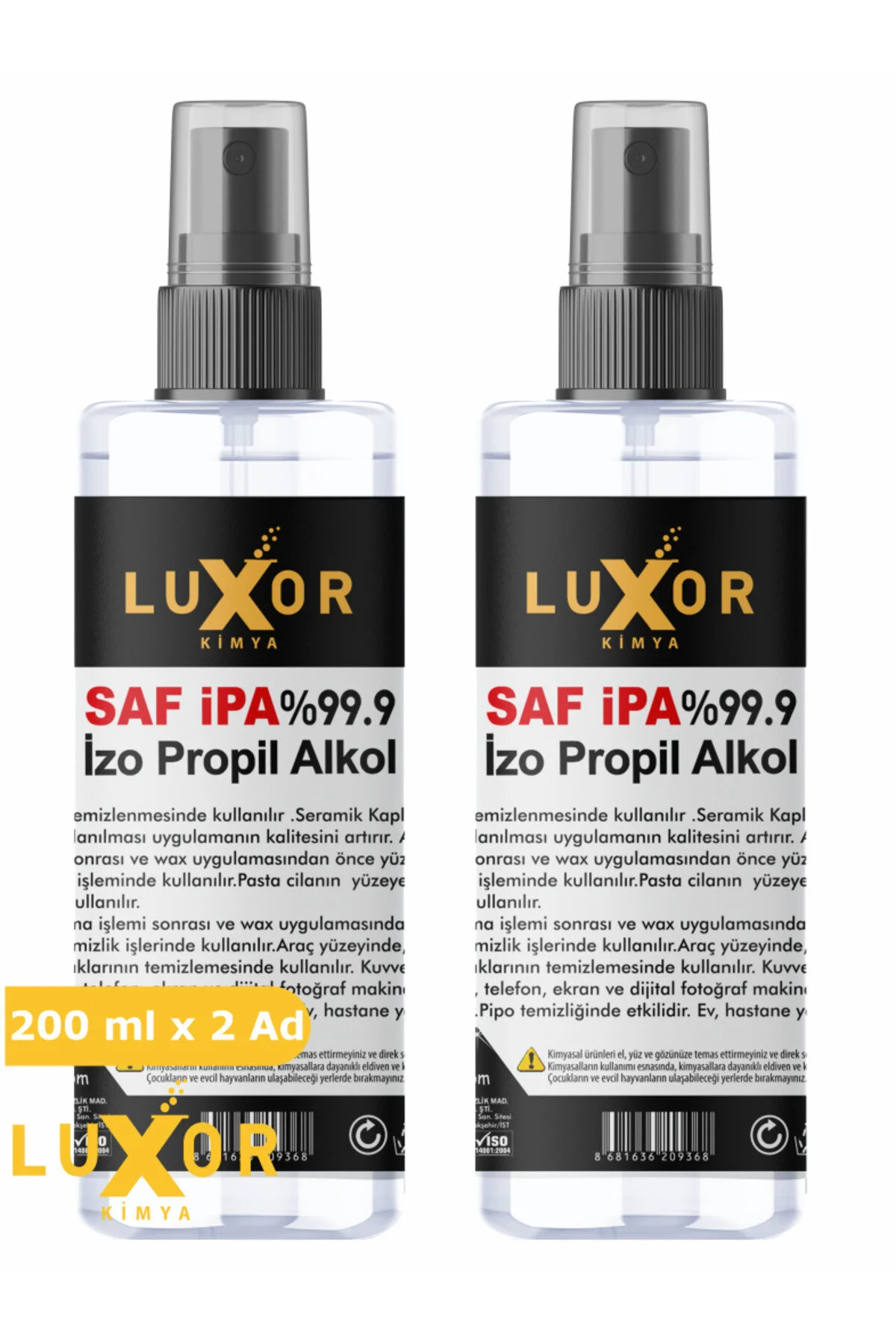 Saf İpa İzopropil 200ml X 2 Ad %99.9