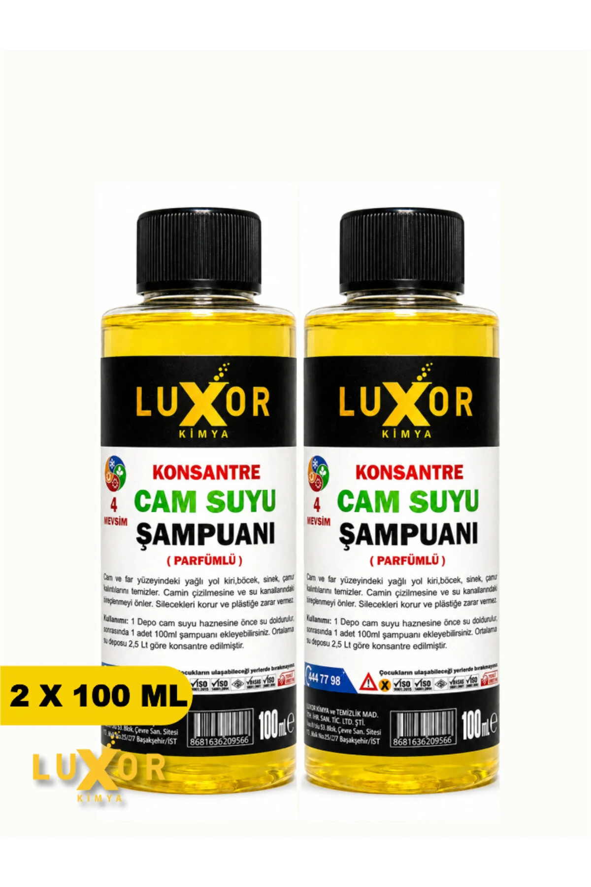 Konsantre Oto Cam Suyu Şampuanı 100ml 2 Adet
