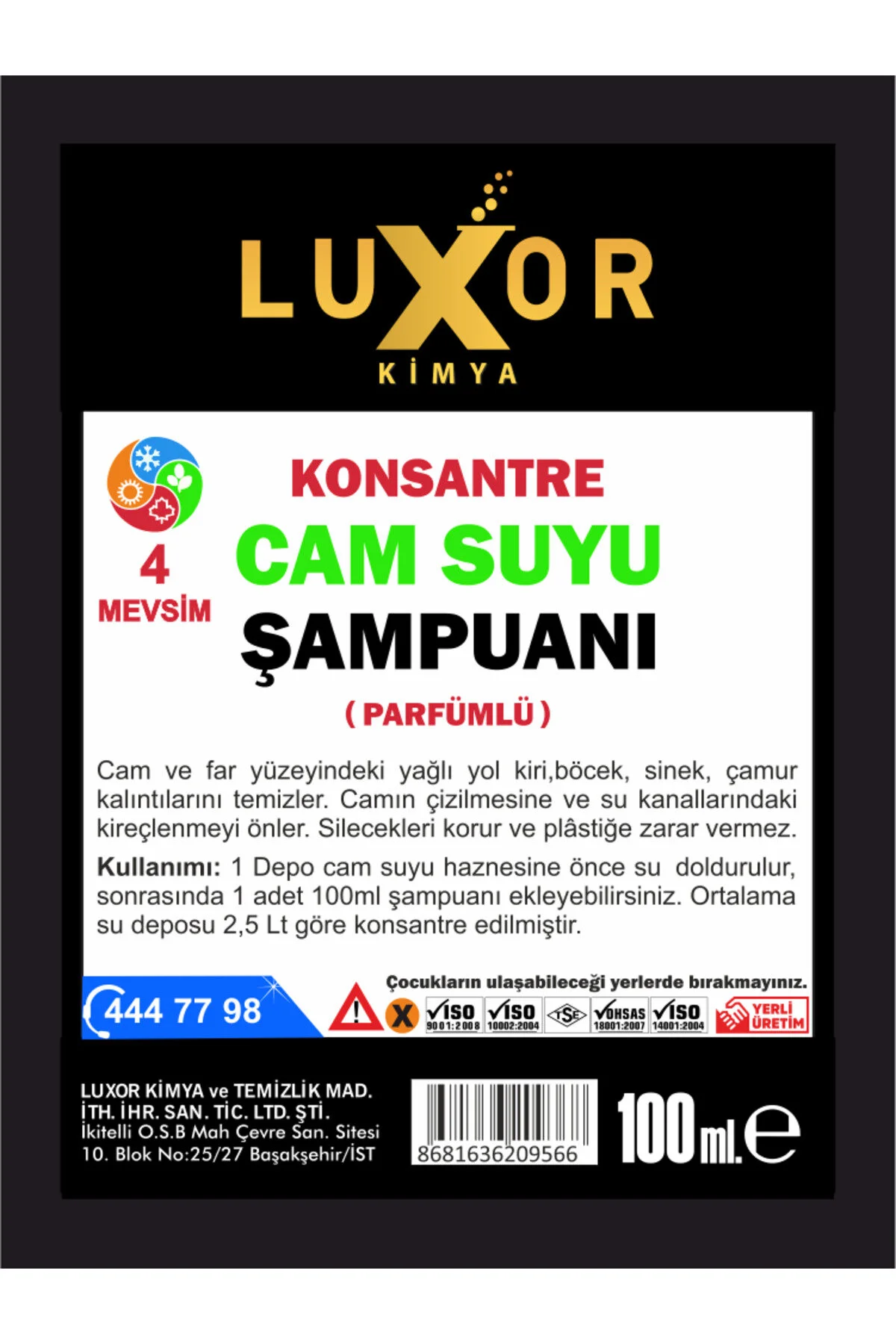 Konsantre Oto Cam Suyu Şampuanı 100ml 3 Adet görsel 5