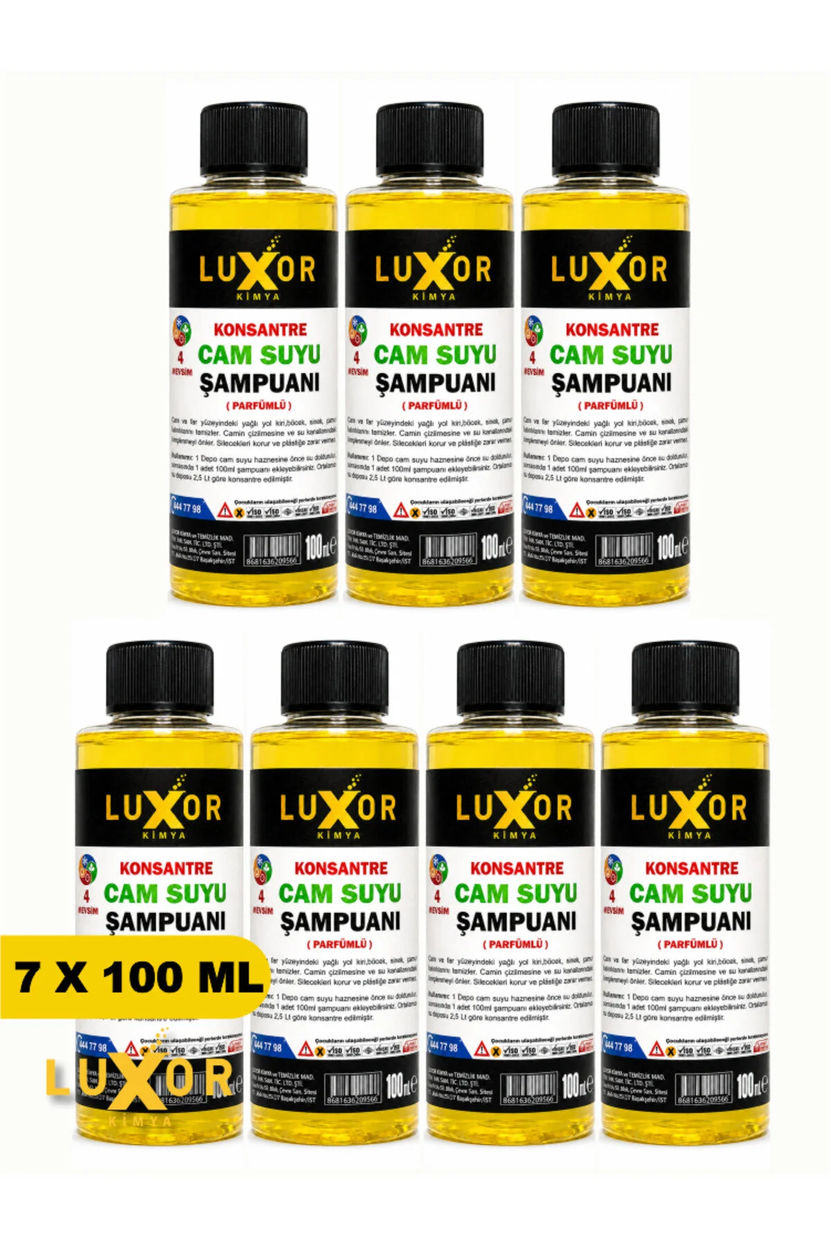 Konsantre Oto Cam Suyu Şampuanı 100ml 7 Adet