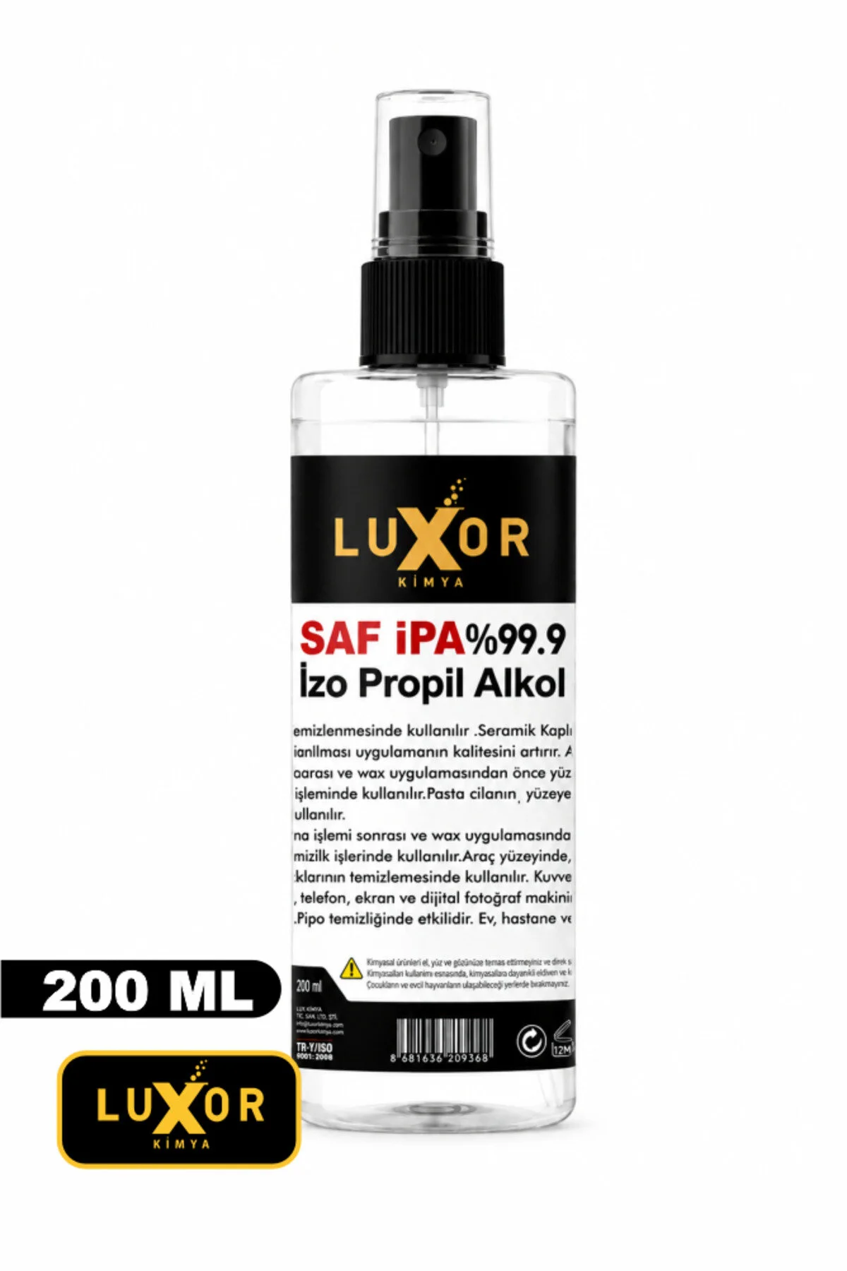 Ipa 200 ML Saf Izo Propil Temizlik Solventi %99.9 (İZOPROPİL)