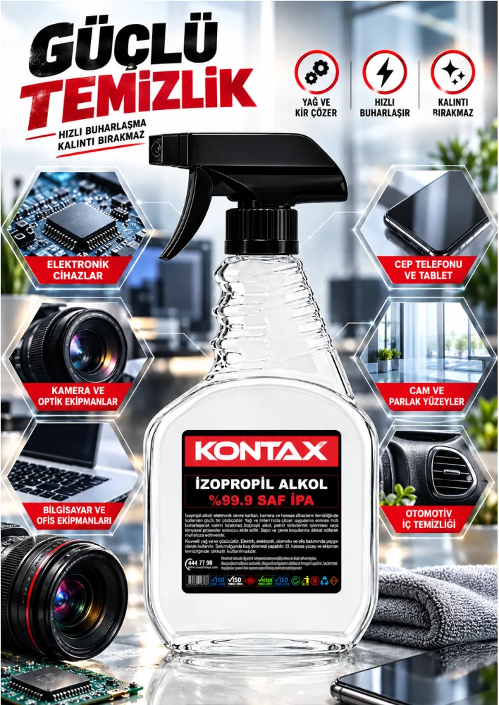 Kontax Spreyli SAF İPA %99,9 İZOPROPİL ALKOL 1 LT görsel 2